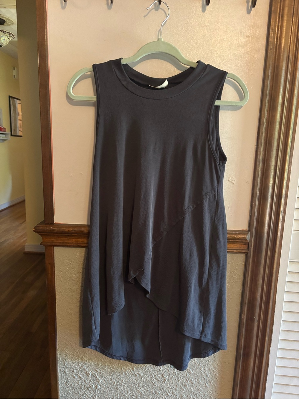 Sleeveless Layered Knit Tunic in Charcoal
